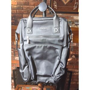 Baggallini Black Nylon Convertible Backpack Tote Travel Laptop Bag NWOT